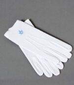 White Cotton Gloves with Square & Compass Embroidered
