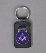 Square & Compass Real Leather Key Fob