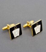Square Mark Keystone Black Cufflinks
