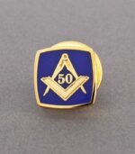 50 Years Square & Compass Lapel Pin.