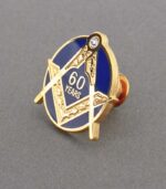 60 Years Square & Compass Lapel Pin with Stone - Image 2