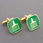 Allied Degree Master Weavers Green Cufflinks.