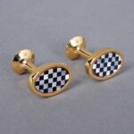 Chequered Floor Oval Cufflinks
