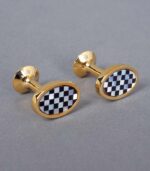 Chequered Floor Oval Cufflinks