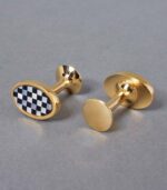 Chequered Floor Oval Cufflinks - Image 2