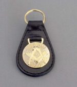 Square and Compasses Gold Domed Key Fob