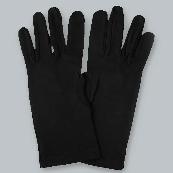 Knights Templar Plain Black Gloves
