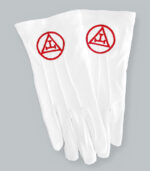 GKS_White cotton gloves red Royal Arch emblem