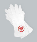 GKS_White cotton gloves red Royal Arch emblem