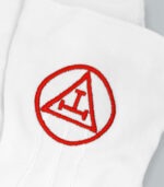 GKS_White cotton gloves red Royal Arch emblem
